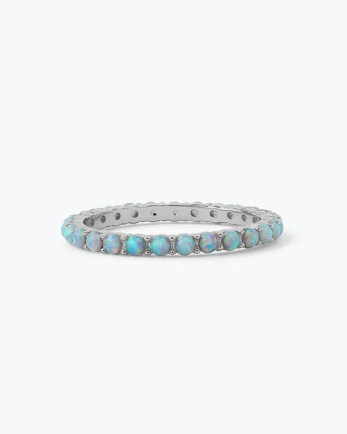 THE MICRO HEIRESS BLUE OPAL RING - SILVER