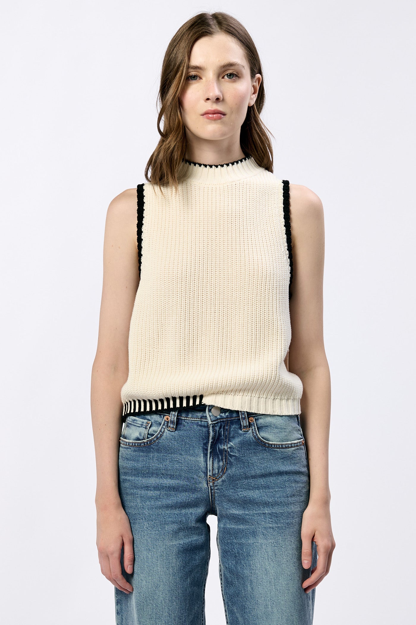 DEAR JOHN CREAM BIRNA SWEATER TANK