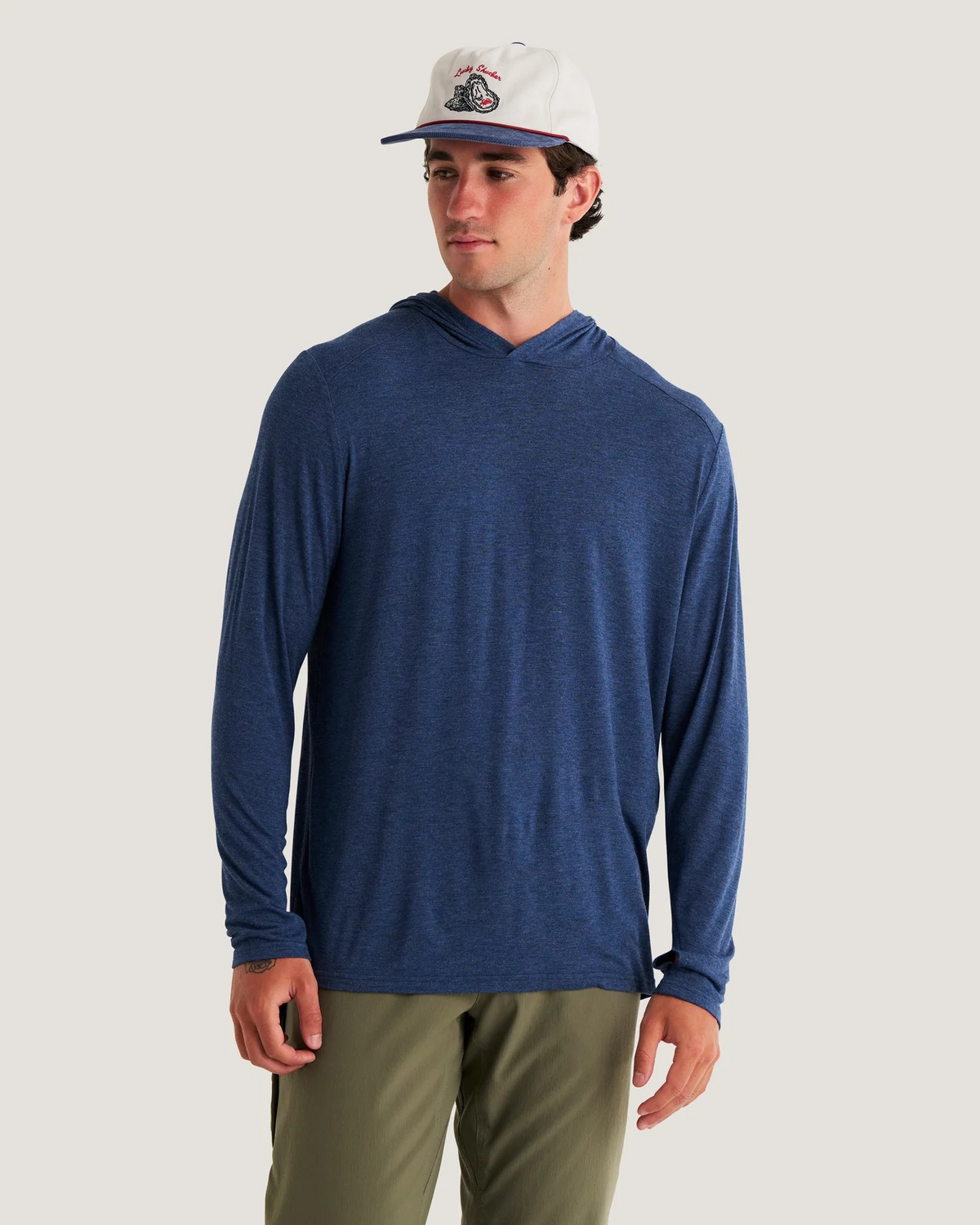HEATHER TRUE NAVY BAMBOO SHADE HOODIE
