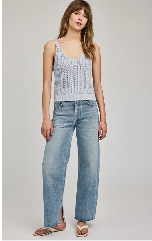 CHAMBRAY LIZZIE KNIT TANK