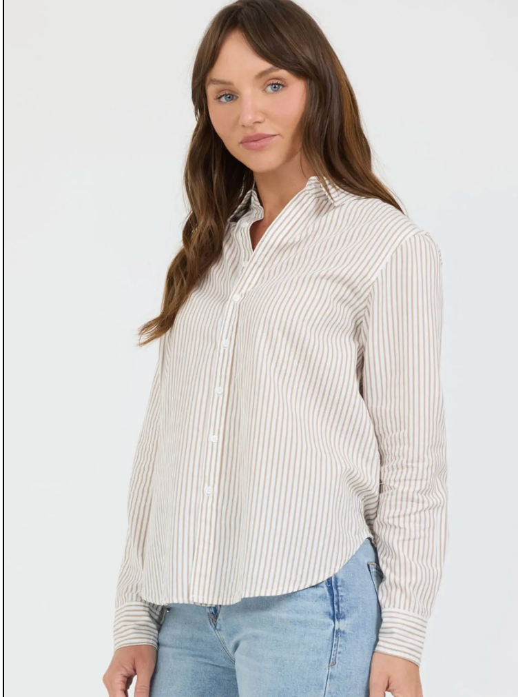 KHAKI STRIPE LOLITA SHIRT