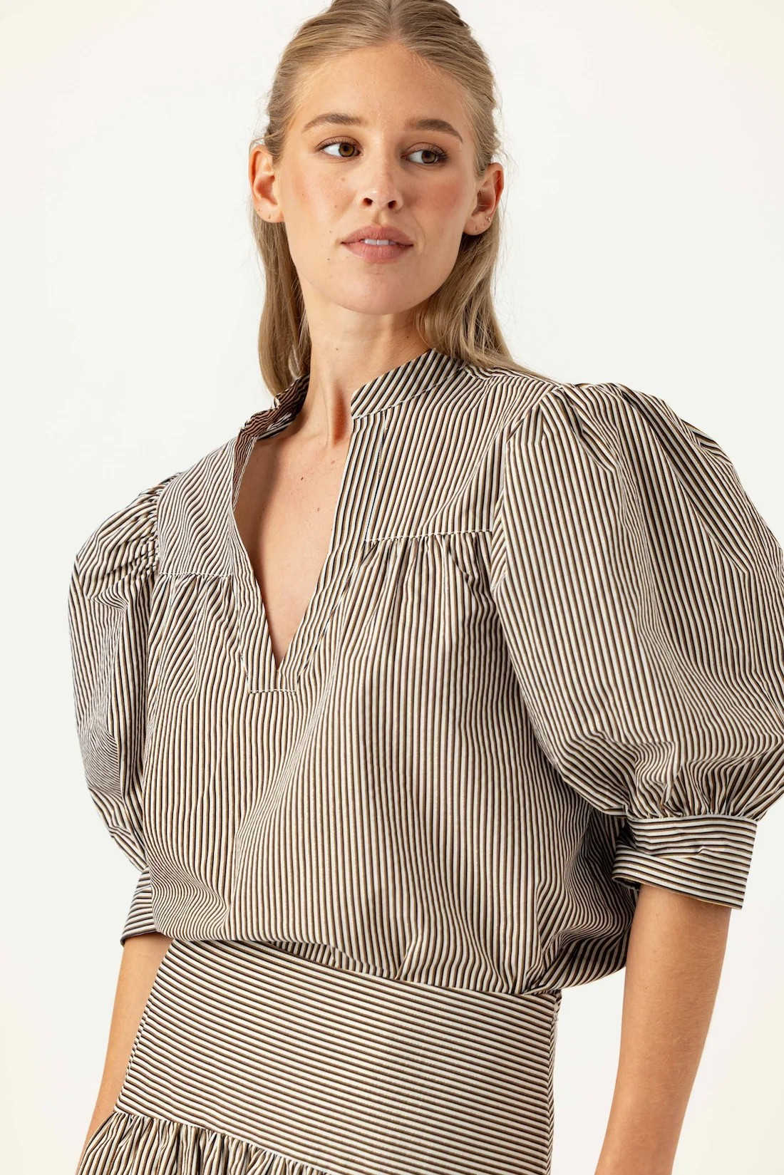 UMBER STRIPE INGRID TOP
