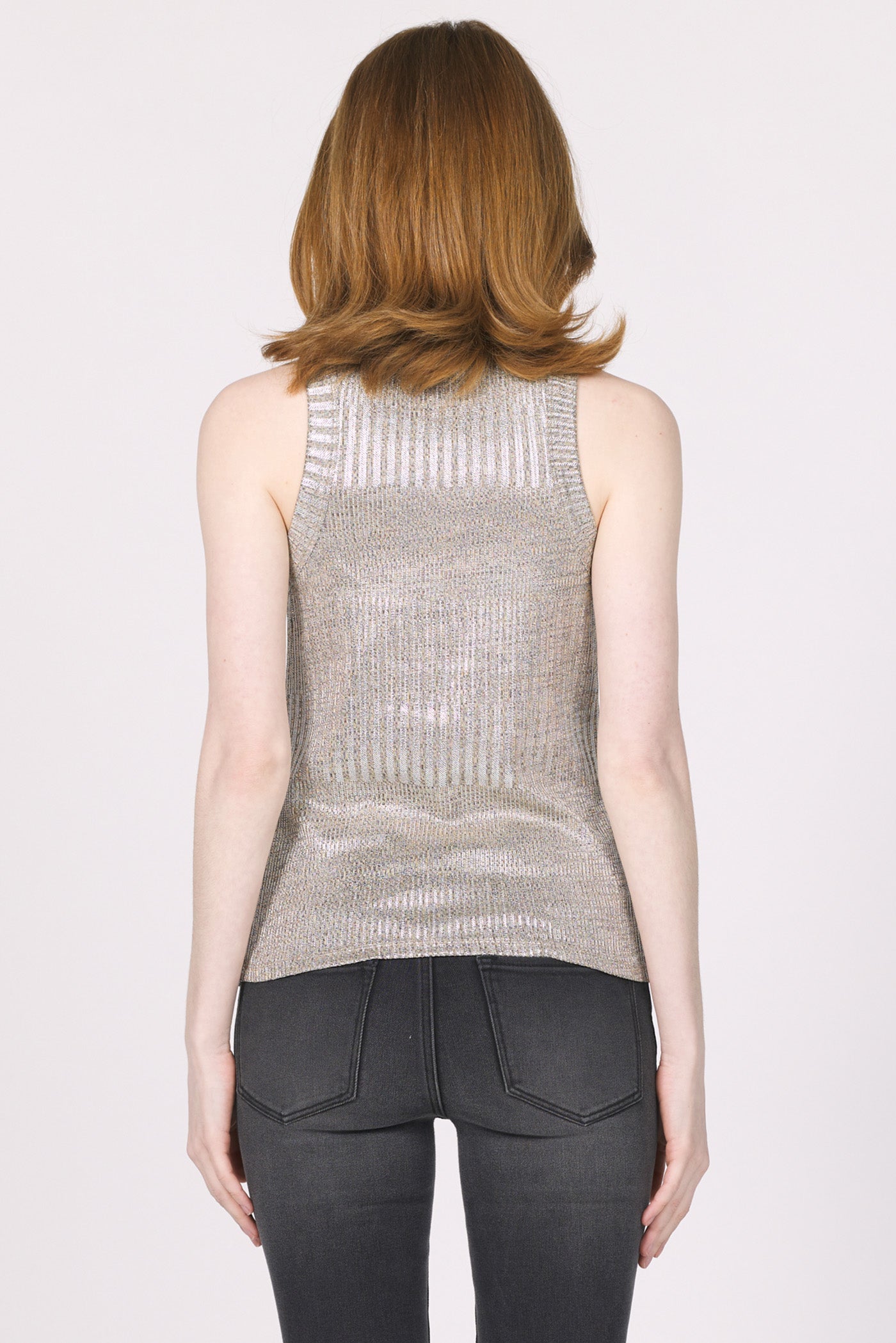 SILVER FOIL PAMELA RIB TANK