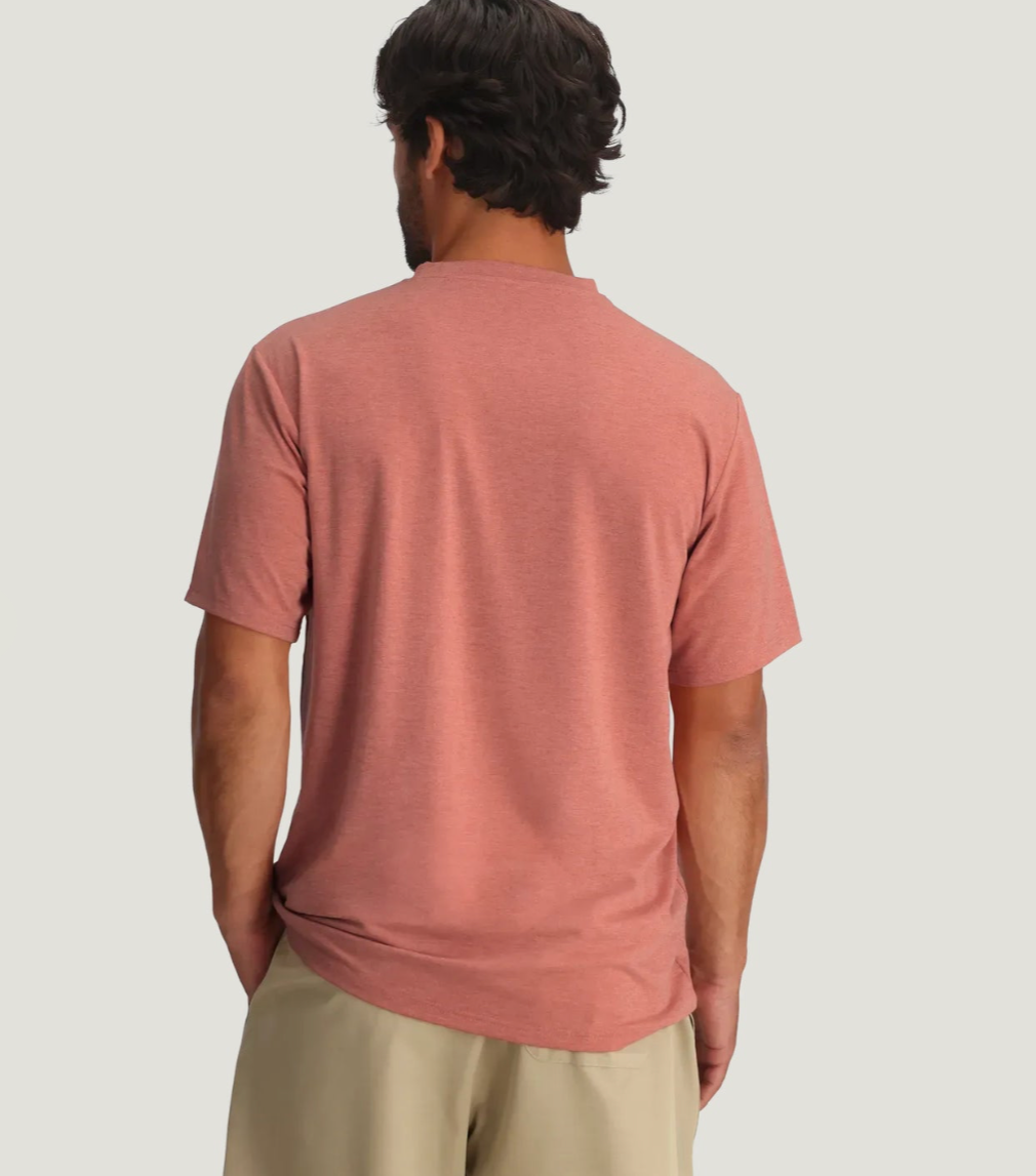 HEATHER RED CLAY MEN'S BAMBOO FLEX POCKET TEE