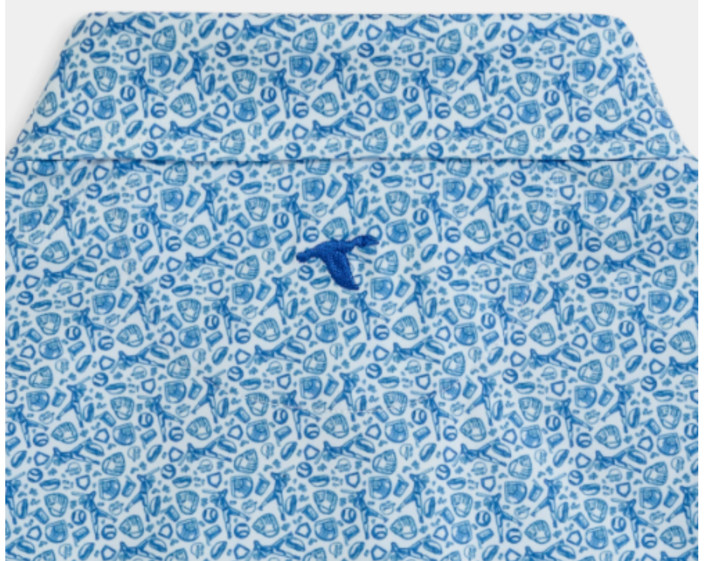 ROYAL BLUE FASTBALL PRINTED PERFORMANCE POLO