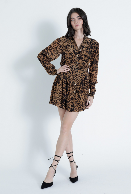 LEOPARD MIA MINI DRESS