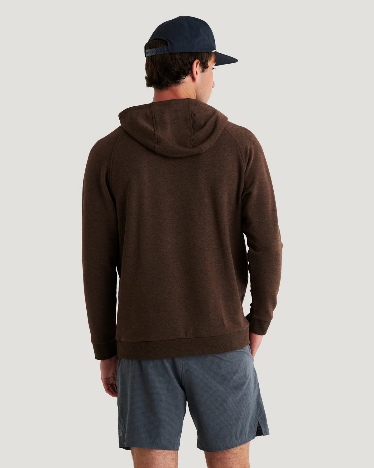 HEATHER DARK BROWN BAMBOO LIGHTWEIGHT FLEECE HOODIE