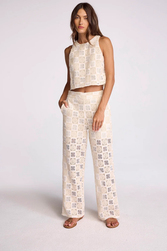 SUNDAYS CREAM CROCHET GARCIA PANTS