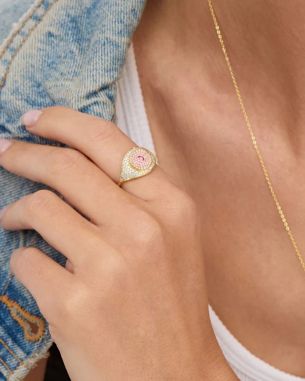 ROSE EVIL EYE RING