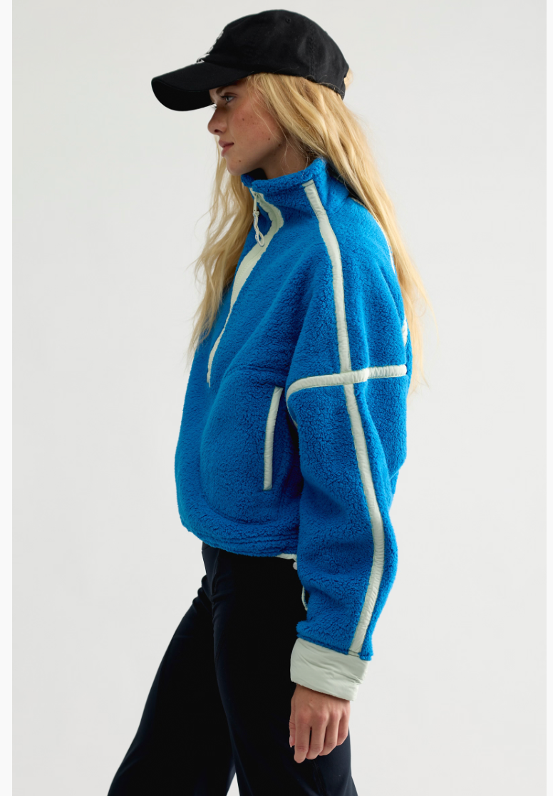 FREE PEOPLE POWERLINE W/SPRING MOUNTAIN HIGH HALF-ZIP FLEECE