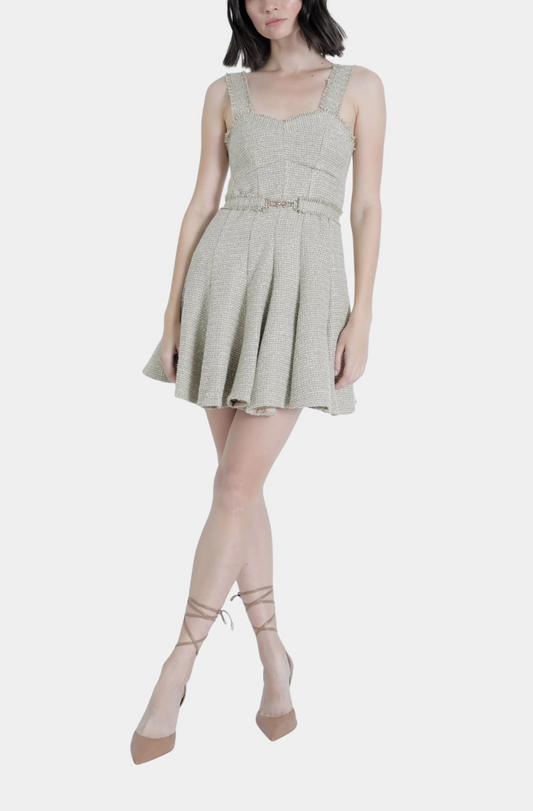 GOLD TWEED AMELIA DRESS