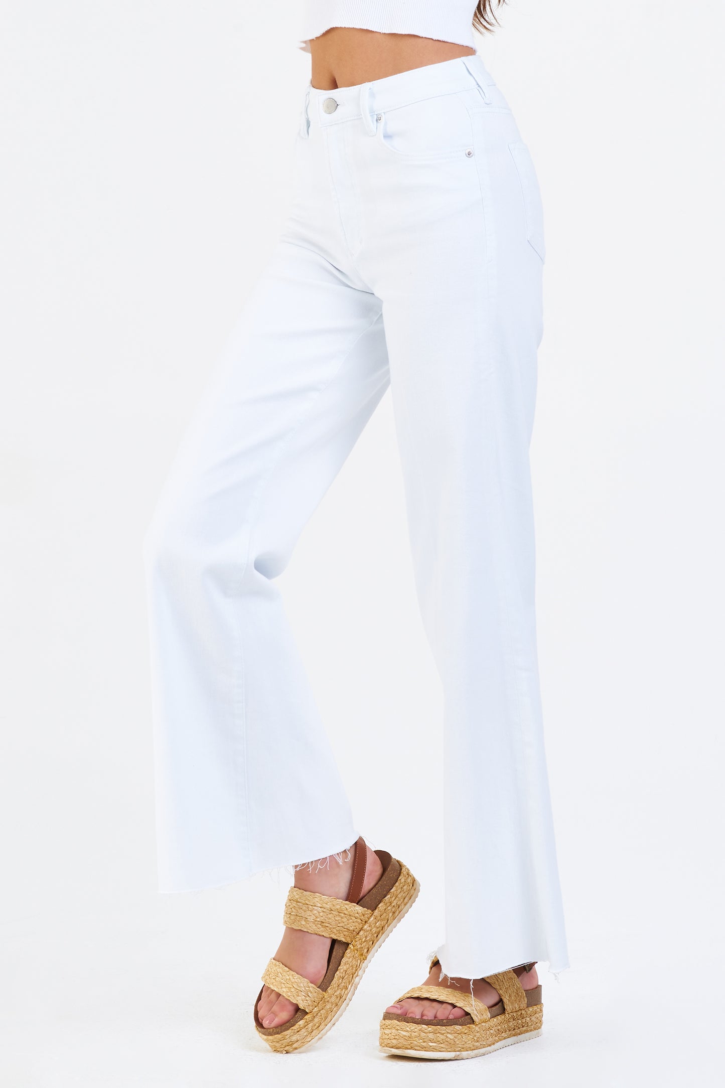 WHITE FIONA WIDE LEG JEAN