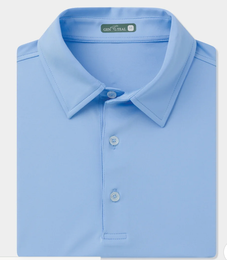 GENTEAL HERITAGE BLUE SOLID PERFORMANCE POLO