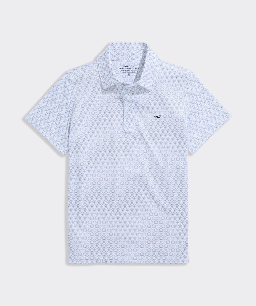 BOY'S CROSSED WHALE DOT PRINTED SANKATY POLO