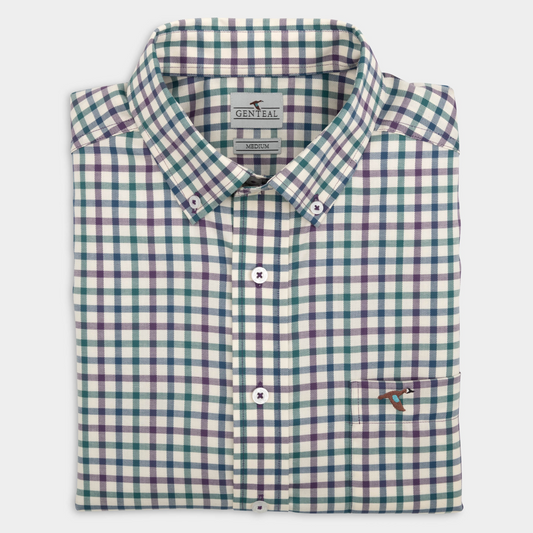 GENTEAL PLUM BRIGHTON COTTON SPORT SHIRT