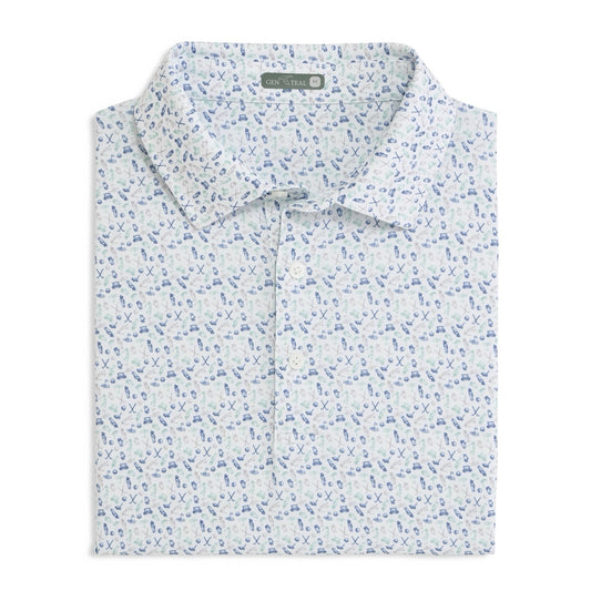 CADDIE'S CHOICE PRINTED PERFORMANCE POLO