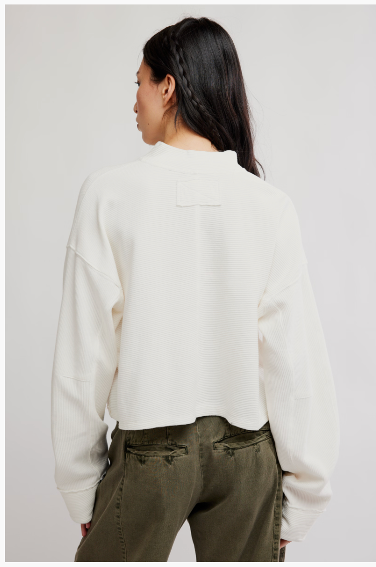 FREE PEOPLE CLEAN IVORY CELESTE QUARTER ZIP