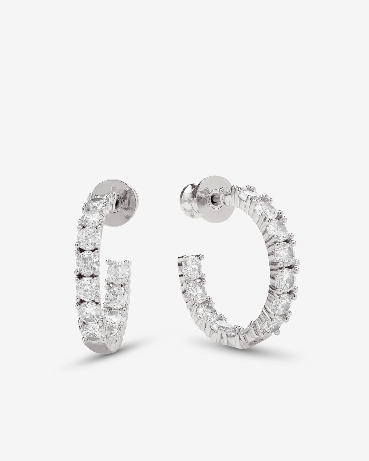 SILVER HEIRESS HOOPS .75"