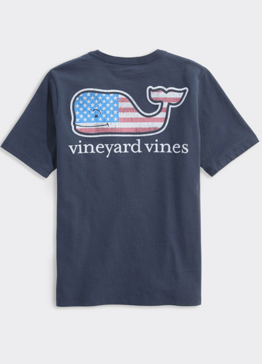 BOYS' FLAG WHALE SHORT SLEEVE POCKET TEE
