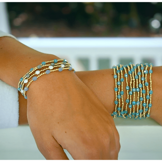 ERIN GRAY TURQUOISE THE KEY WEST GOLD-FILLED AND WATERPROOF BRACELET COLLECTION