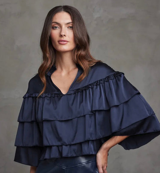 SUNDAYS NAVY EDIE BLOUSE