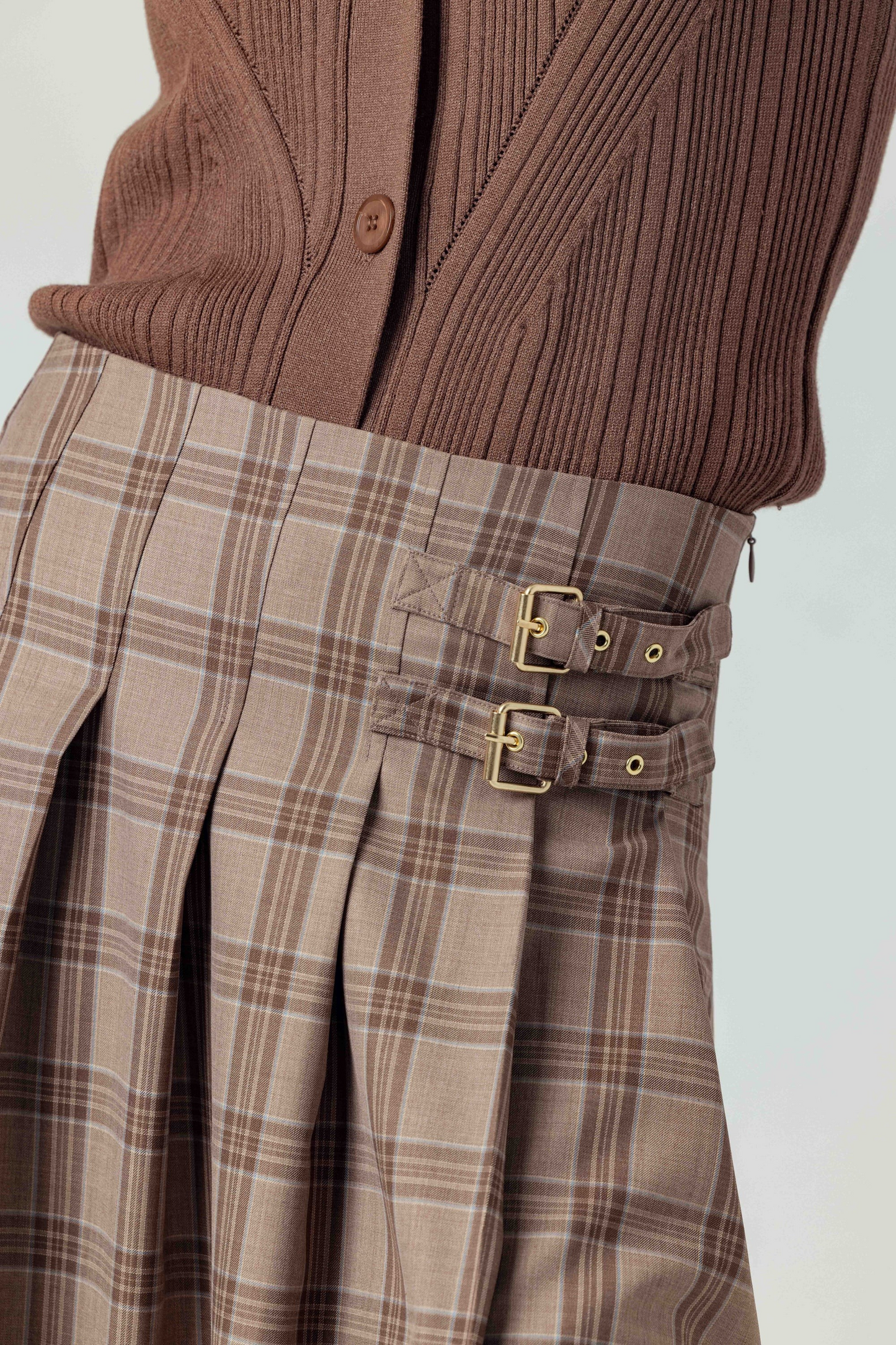 MOCHA PLAID CASINI SKIRT
