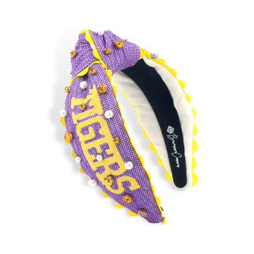 BRIANNA CANNON ADULT GEAUX TIGERS CROSS STITCH HEADBAND