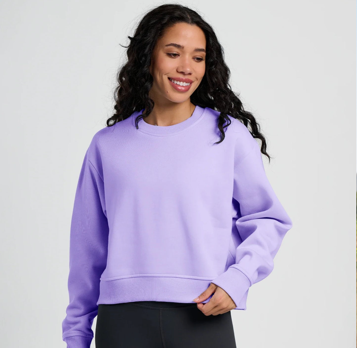 BRIGHT LAVENDER WOMEN'S BAMBOO NORTHCOAST CREW