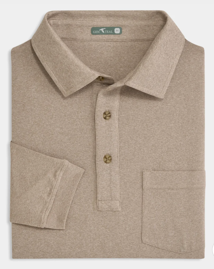 GENTEAL BIRCH WANDER LONG SLEEVE POLO