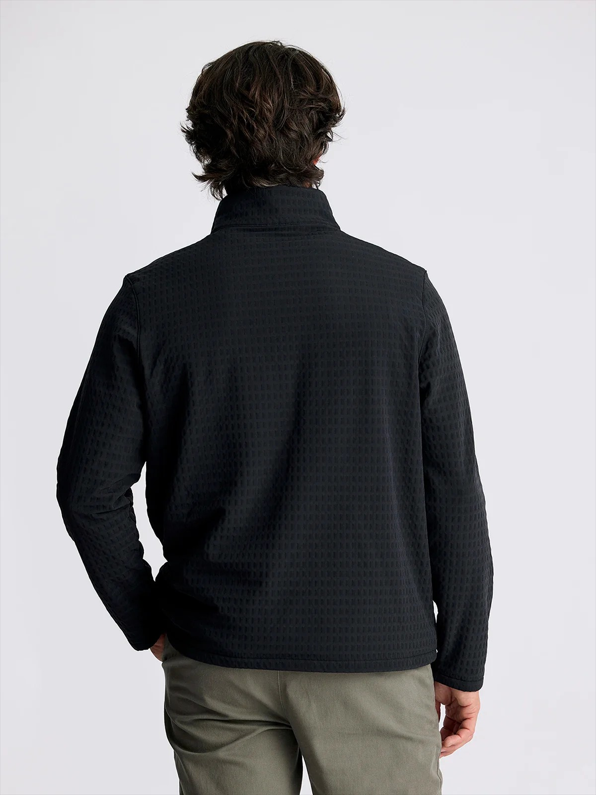 FREE FLY MEN'S BLACK GRIDBACK FLEECE PULLOVER