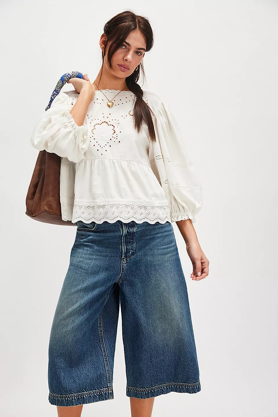FREE PEOPLE IVORY BOWIE REVERSIBLE TOP