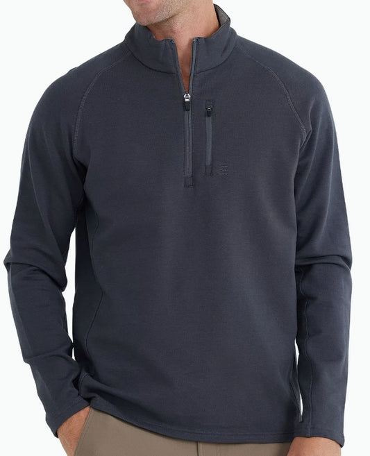 FREE FLY MEN'S GRAPHITE BAMBOO HERITAGE FLEECE QUARTER ZIP