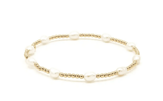PETITE PATTERNED RICE PEARL BRACELET 14K GOLD FILLED BEADS