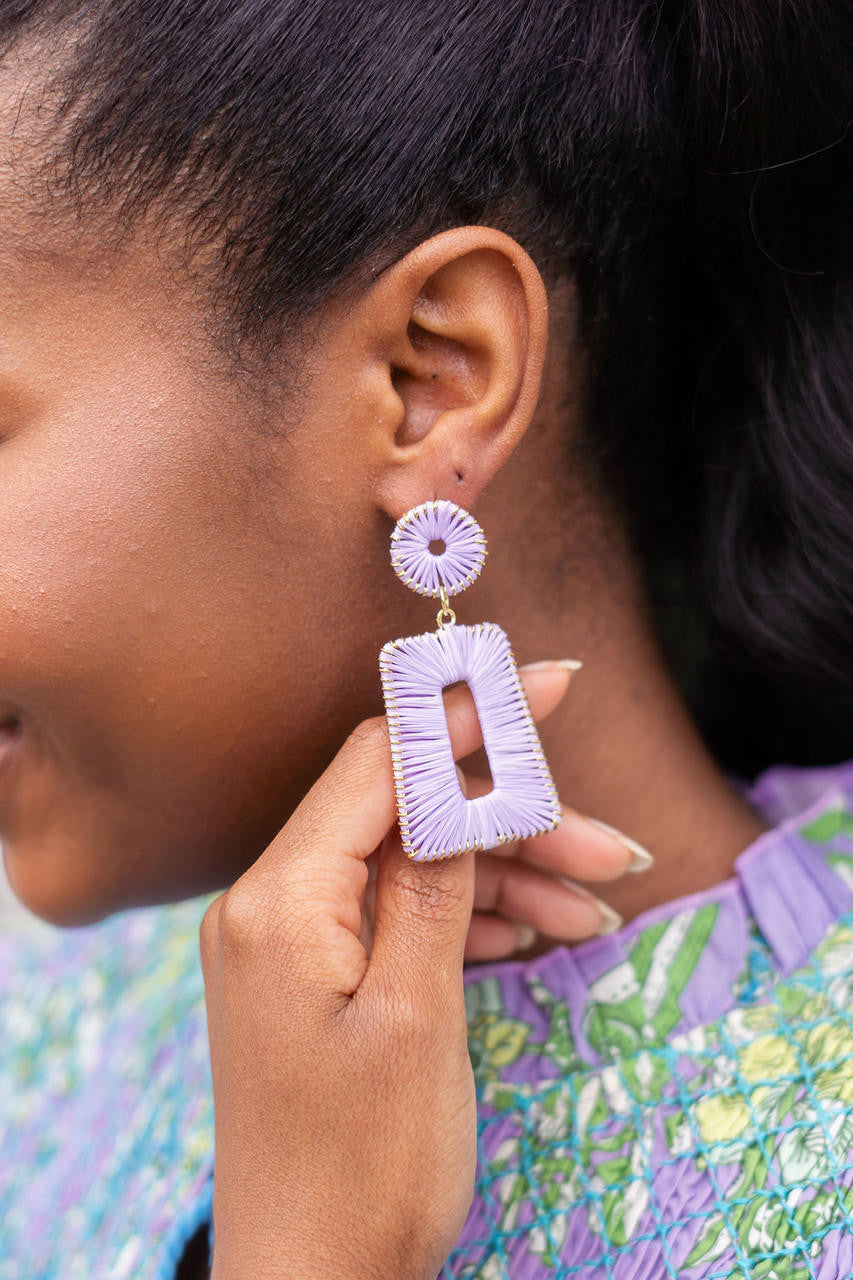 LISI LERCH LAVENDER JORDAN RAFFIA EARRING