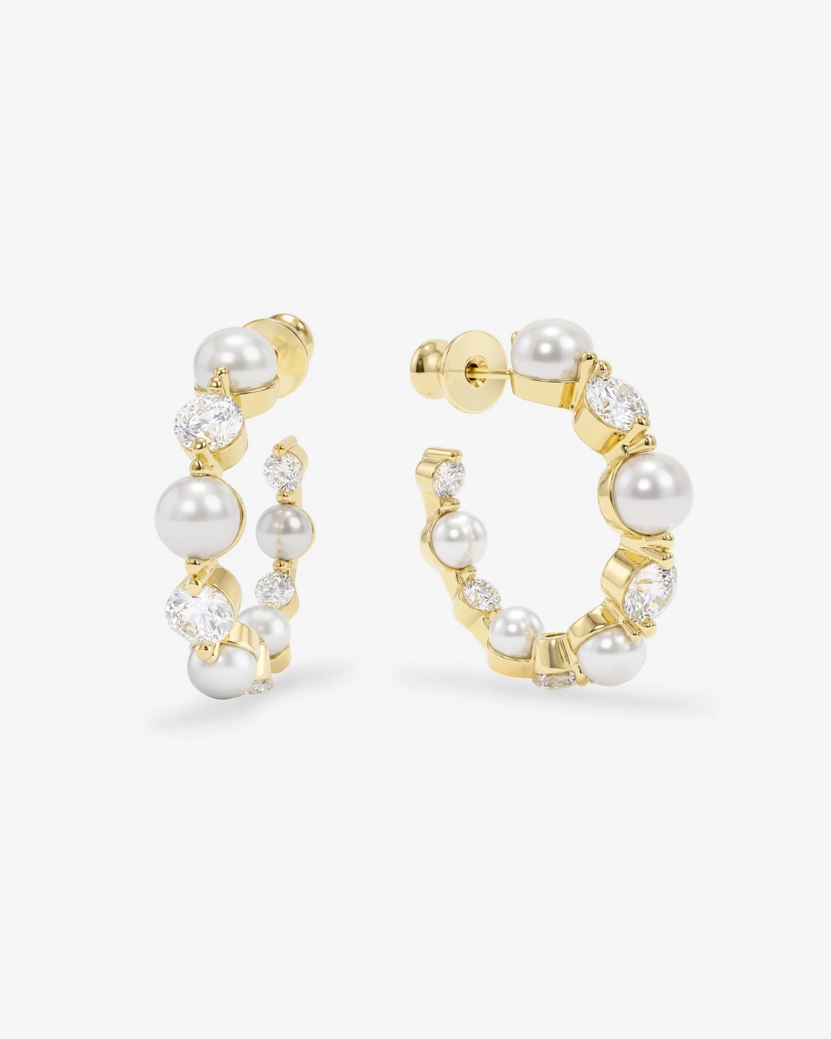 SHE'S AN ICON PEARL HOOPS