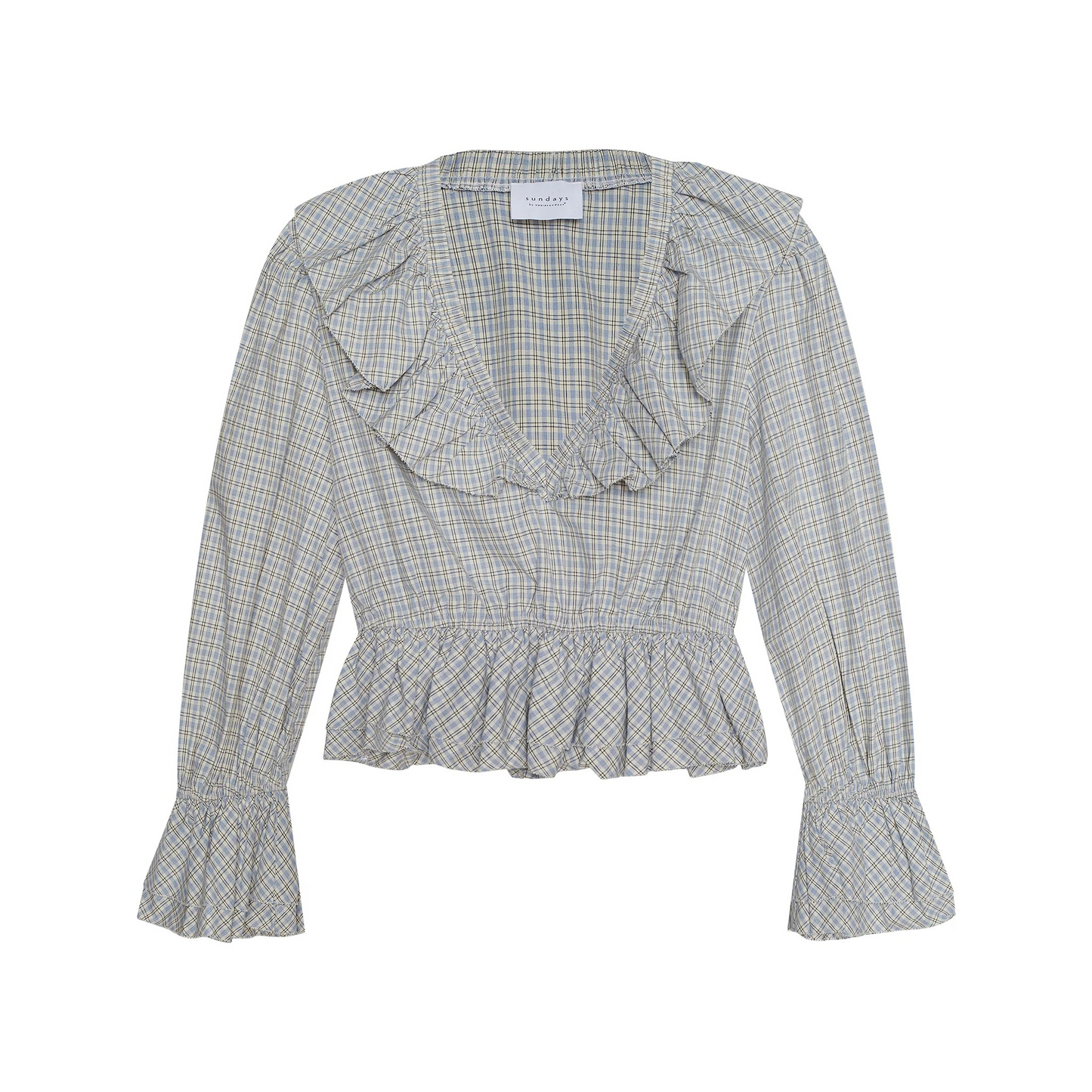 BLUE ONYX PLAID CONSTANCE TOP