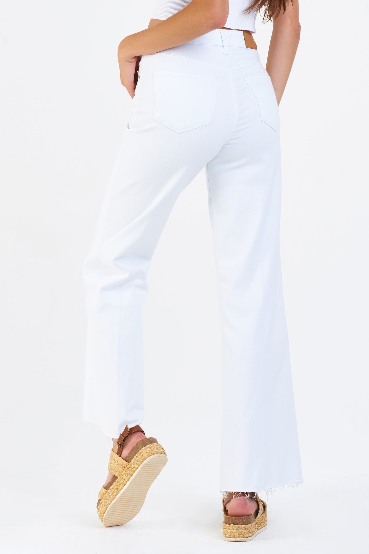WHITE FIONA WIDE LEG JEAN