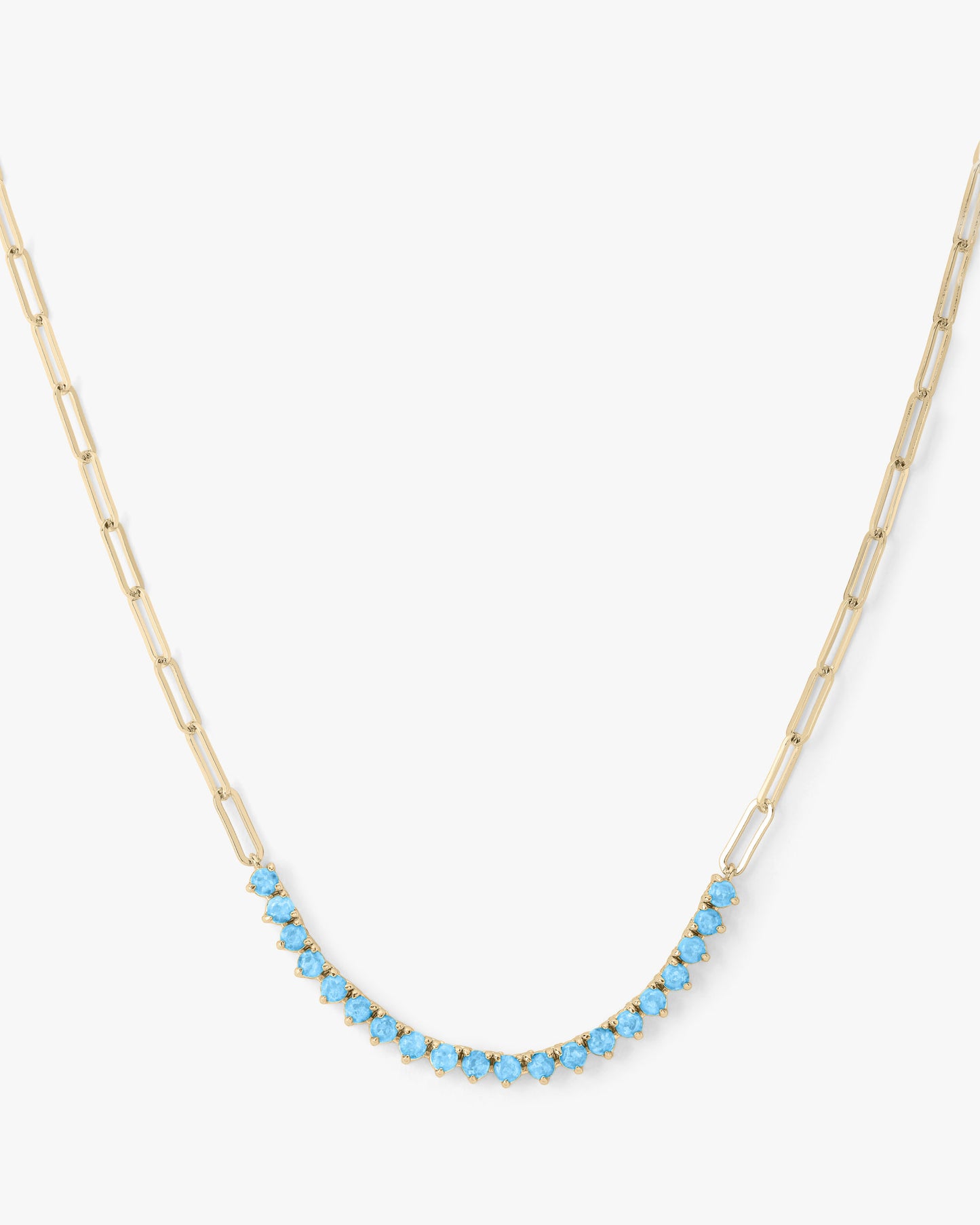 MELINDA MARIA NOT YOUR BASIC BLUE OPAL SAMANTHA TENNIS NECKLACE