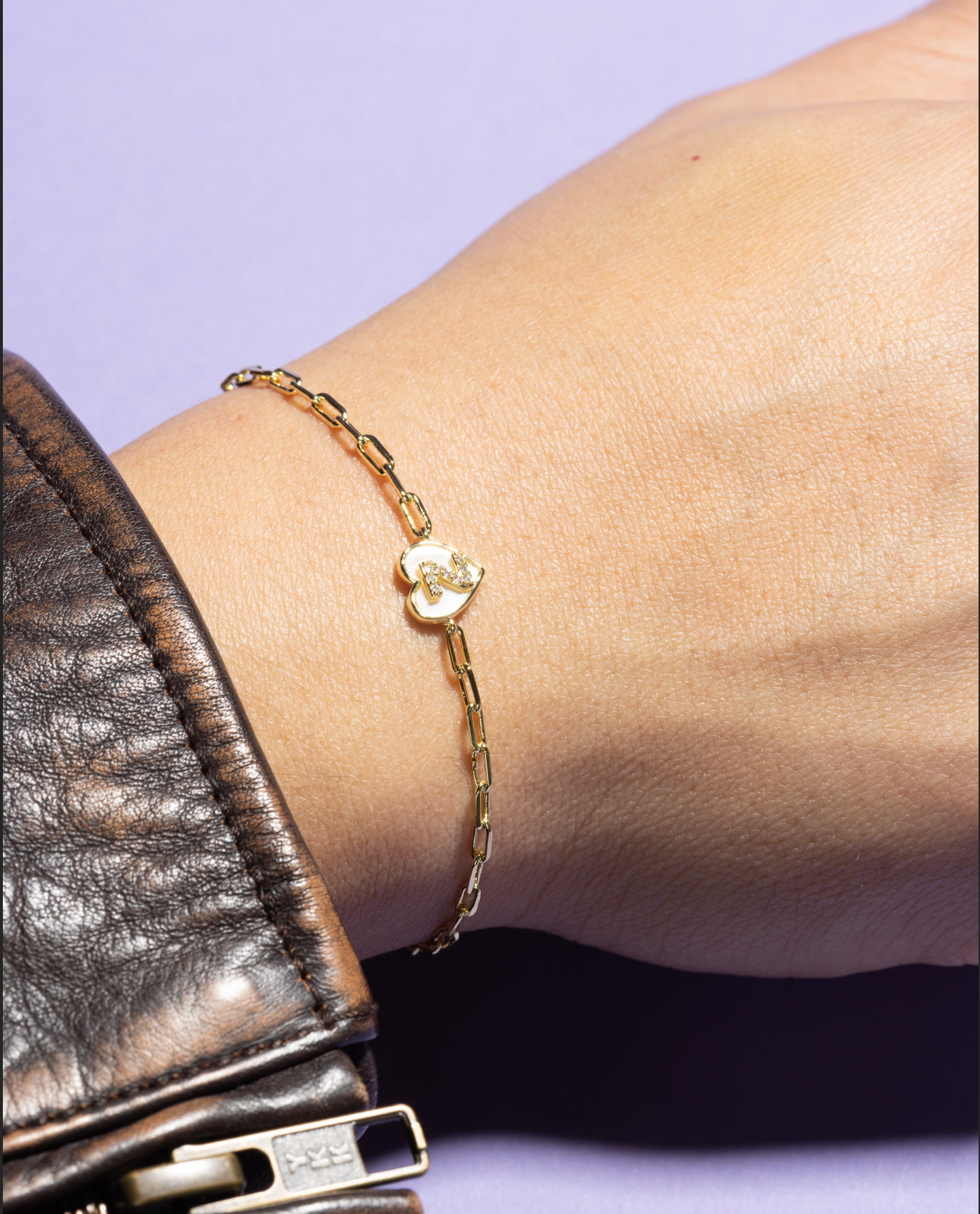 MELINDA MARIA LOVE LETTER HEART BRACELET
