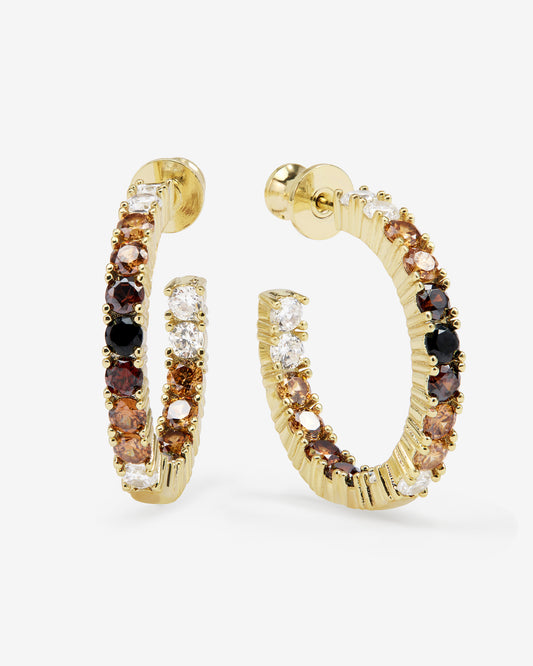 HEIRESS OMBRE HOOPS 1" - BLACK/GOLD