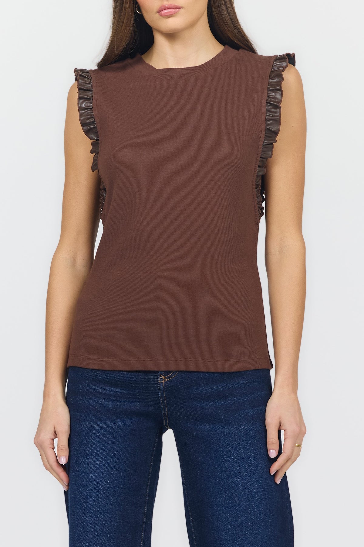 DEAR JOHN SHAVED CHOCOLATE BRIDGETTE TOP