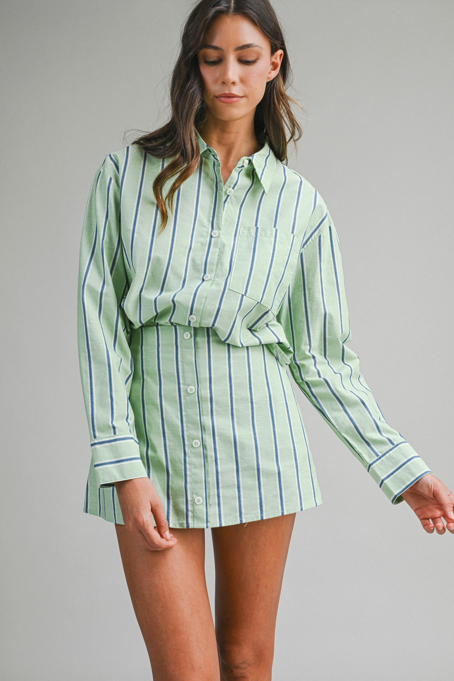 PIN STRIPE SKORT SET