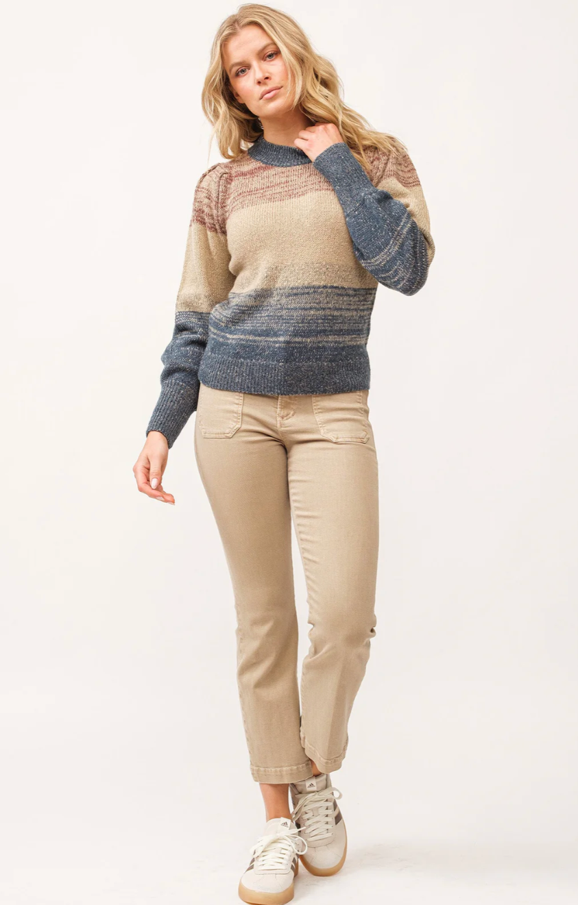 DEAR JOHN TEAL COMBO AGNES SWEATER