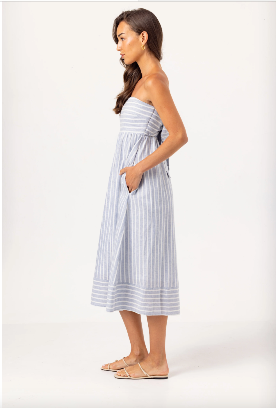LINEN STRIPE KENNY DRESS