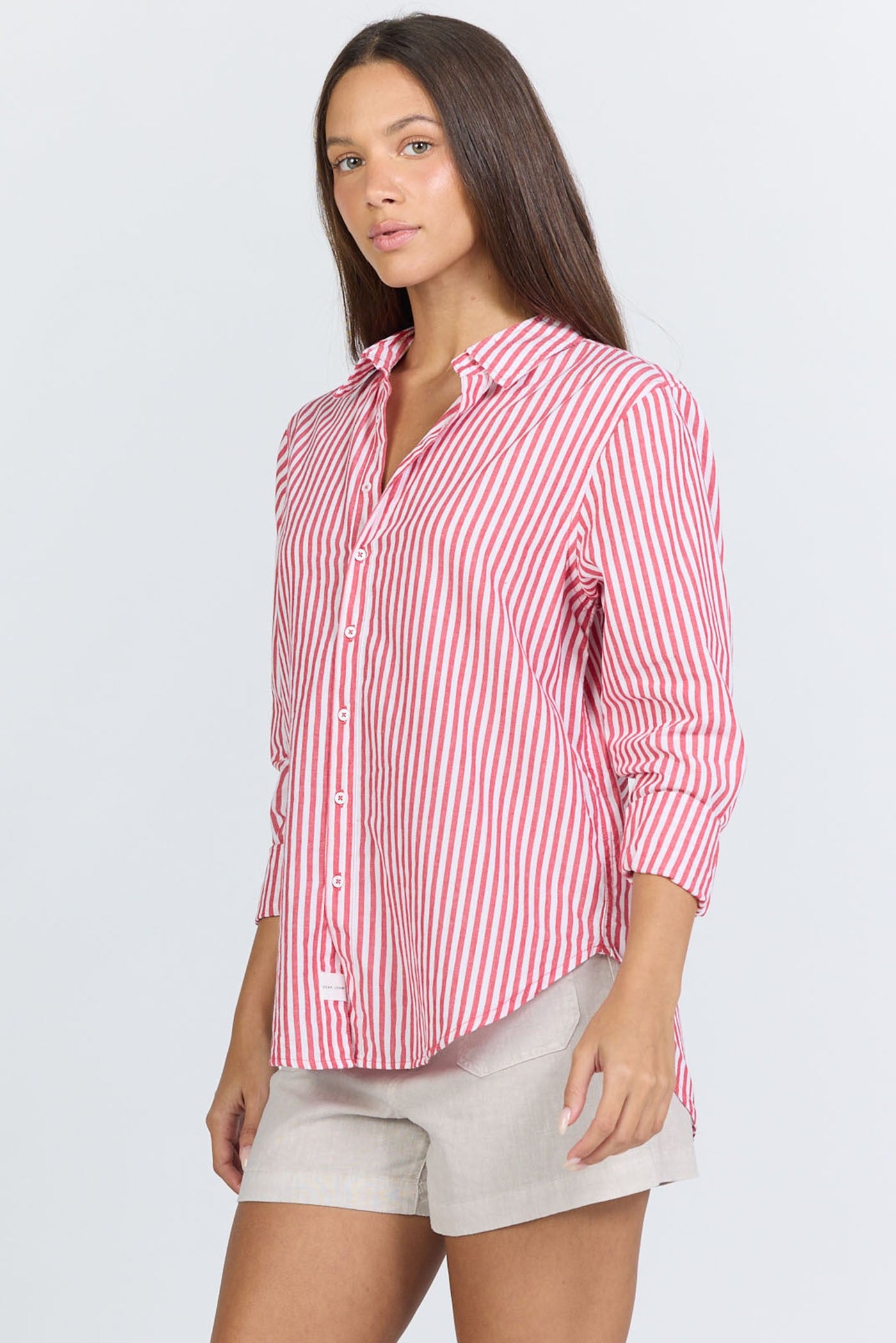 DESALSA STRIPE LOLITA BUTTON-UP TOP
