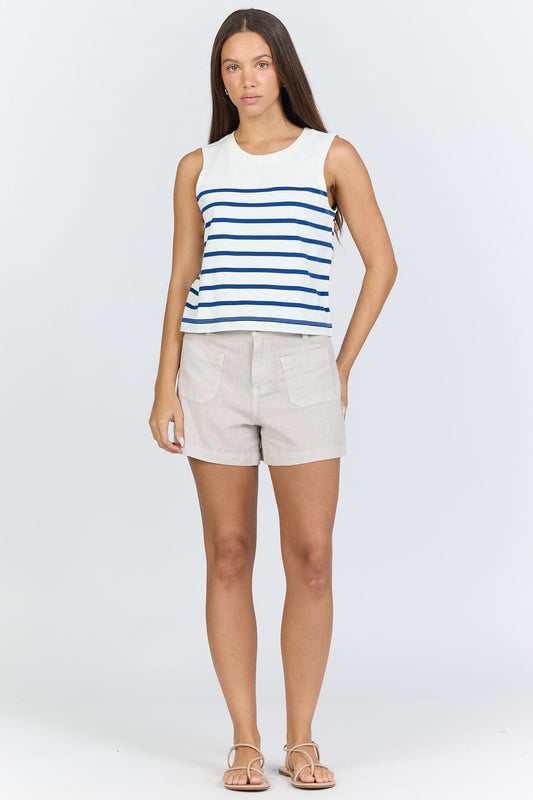 CREAM/NAVY STRIPE JETT TANK