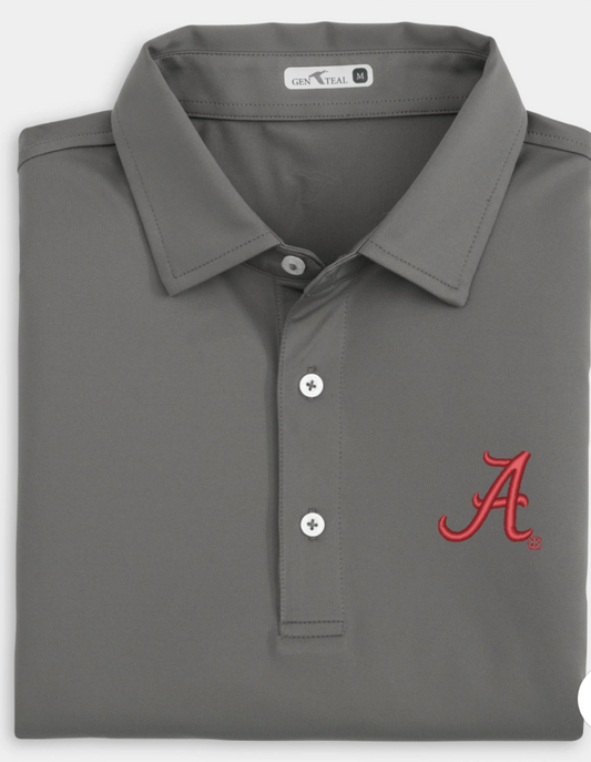 ALABAMA DARK CHARCOAL SOLID PERFORMANCE POLO