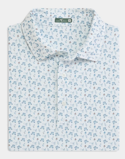 INTENSE INDIGO YOUTH STREAM TO GREEN PERFORMANCE POLO