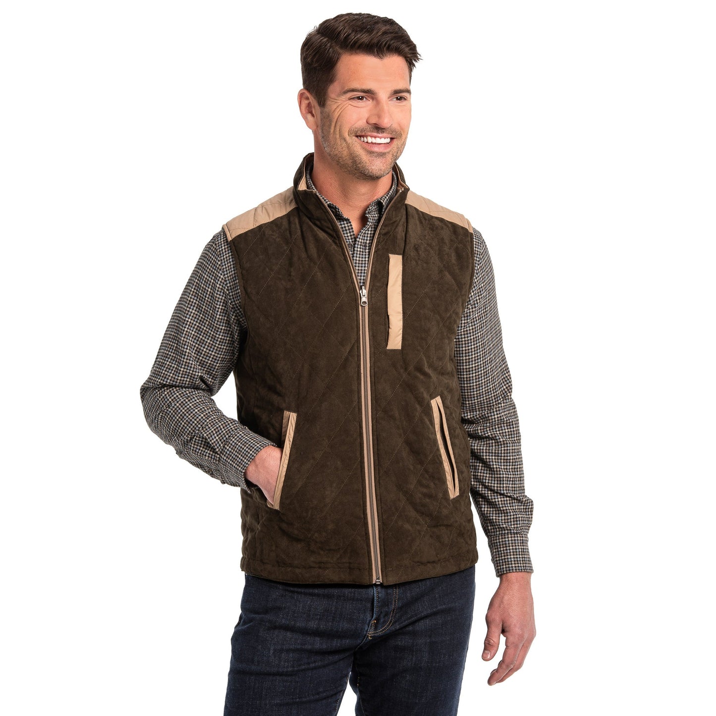 OLIVE/TAUPE HIGH POINT REVERSIBLE VEST