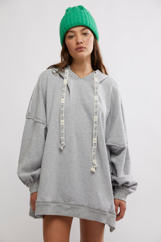 FREE PEOPLE HEATHER GREY WE HOODIE